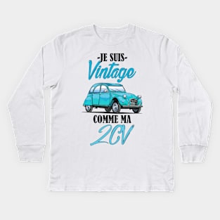 2CV Vintage Kids Long Sleeve T-Shirt